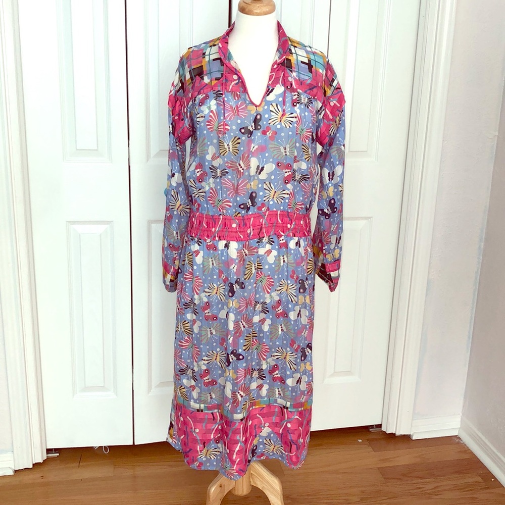 Diane Freis vintage semi sheer butterfly dress